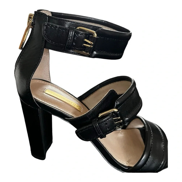 Louise et Cie Gisabel Black Leather Buckle Ankle Strap Sexy Sandal Womens 6 - Picture 5 of 9